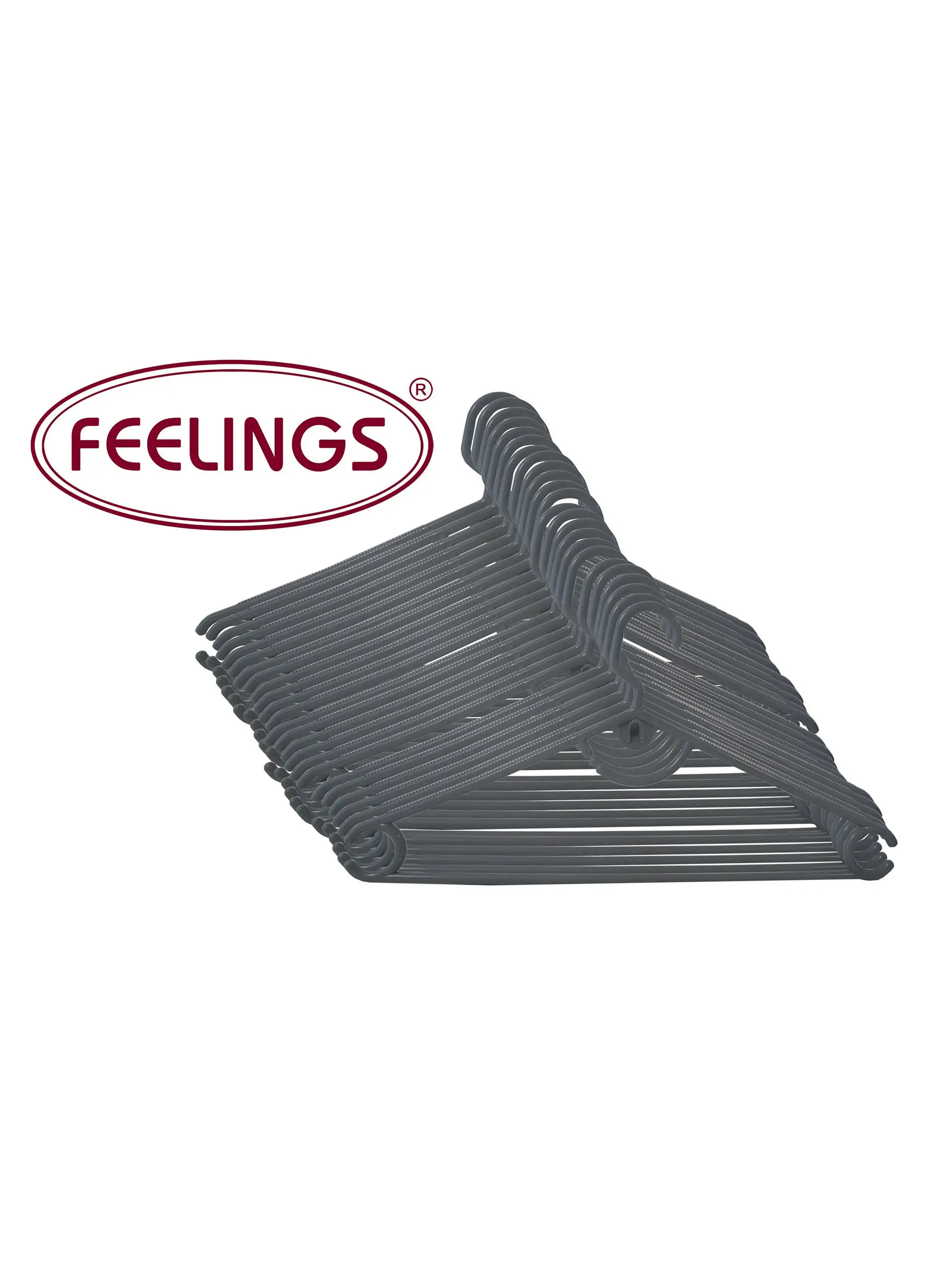 Feelings FEELINGS HANGER PLASTIC ARCH GRAY 24 PCS SET