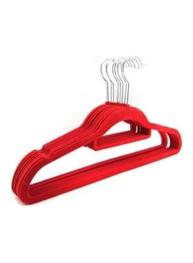 Feelings 24-Pieces Velvet Elegent Designed Hanger Set Red 45cm