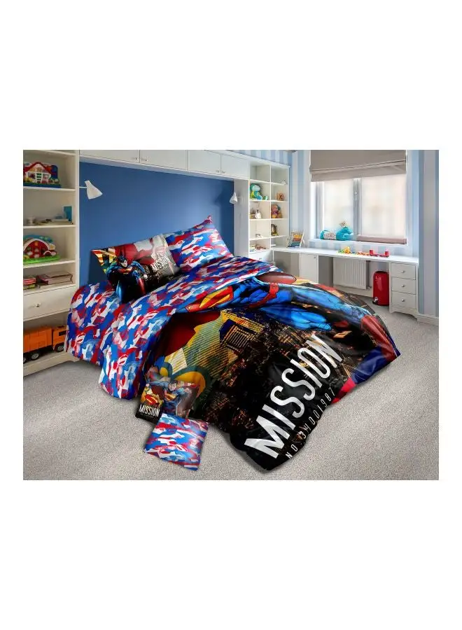 DC Comics 4-Piece Printed Comforter Set Polyester Multicolour