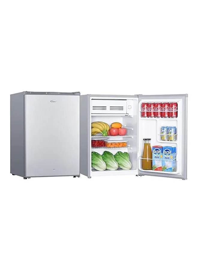 SUPER GENERAL 90 Liter Gross Volume Compact Mini-Refrigerator, Beverage-Fridge With Child Lock, Shelf, Freezer-Box, Reversible Door, 47.5 x 44.5 x 69.5 Cm 239 W SGR-045-HS Silver