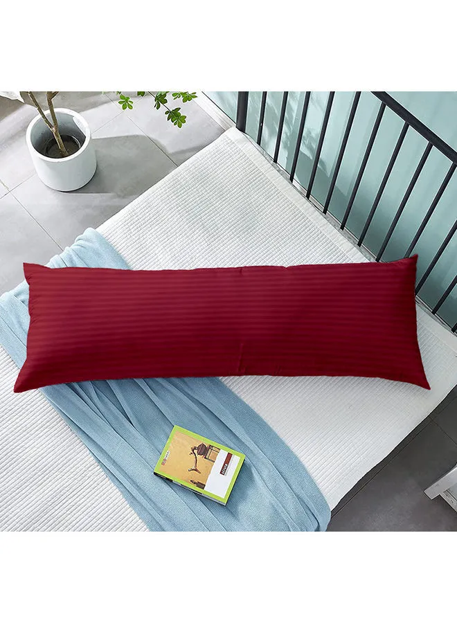 KRUDE Krude Long Body Pillow قطعة واحدة ، القماش: 100٪ بوليستر 85 GSM ميكروفايبر 1 سم شريط فائق النعومة ، الحشوة: 1300 جم ألياف مجوفة مريحة ، قابلة للتنفس ونعومة فائقة الحجم: 45 × 120 سم ، اللون: وردي مغبر