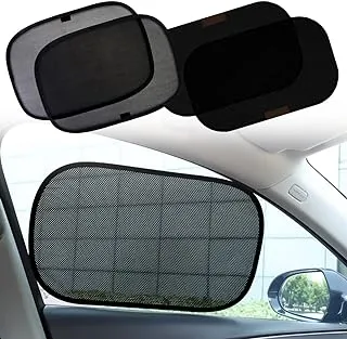 NALANDA 4 Packs Car Side Window Sun Shade Foldable Sun Visor Protecter with Storage Bag, Auto Sunshades with Heat and UV Protection, Fit for Cars, SUV