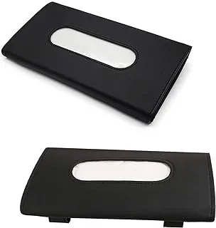 Sulfar Leather Premium Napkin & Tissue Holder, For Backseat And Car Visor, Black