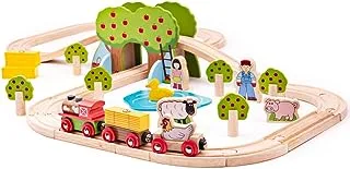 Bigjigs Toys Rail Wooden Farm Train 44-Piece Set