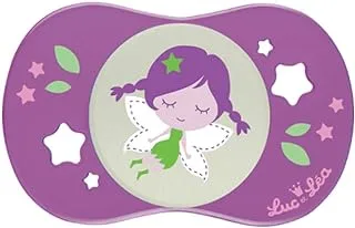 Luc et Lea 635092 Symmetrical Special Night Fairy Silicone Pacifier for 18 Plus Months, Purple