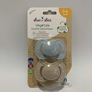 Luc et Lea 635393 Duo Vegetale Anatomic Pacifier for 0-6 Months 2-Piece, Blue