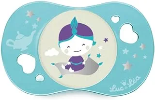 Luc et Lea 635081 Symmetrical Phosphorescent Special Night Silicone Pacifier for 18 Plus Months, Blue