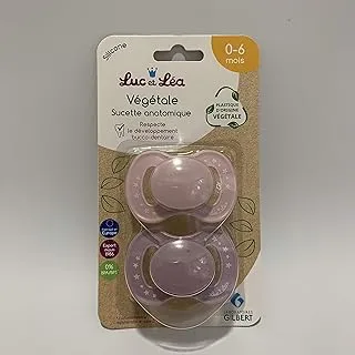 Luc et Lea 635392 Duo Vegetale Anatomic Pacifier لعمر 0-6 أشهر ، قطعتان ، زهري