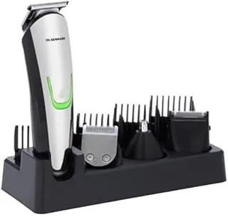 Olsenmark Rechargeable 9 in 1 Grooming Kit with Stainless Steel Blade, Black