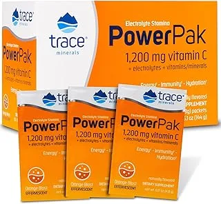 Trace Minerals Electrolyte Stamina Power Pak Non-GMO, Orange Blast, 30 Count