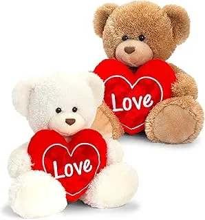 25cm Barnaby Bear with Heart 2 Asstd