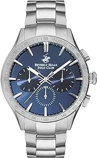 Beverly Hills Polo Club Men's Quartz Movement Watch, Multi Function Display and Metal Strap - BP3250X.390, Silver