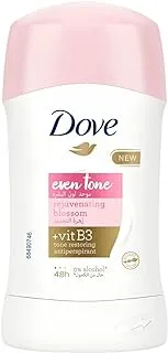 Dove Even Tone Antiperspirant Deodorant Stick, Restores Underarm Skin To Its Natural Tone, Rejuvenating Blossom, For 48H Sweat & Odor Protection, 40G