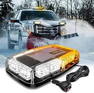 Nilight 12 Inch Roof Top Strobe Lights, 48LED Hazard Light Emergency Safety Warning LED Flashing Light Bar Magnetic Mount, 12V-24V Cars Trucks Tractors Snow Plows Construction