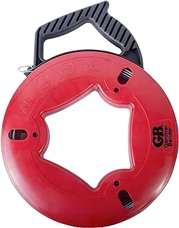 Gardner Bender FTS-125R Fish Tape, Plated Carbon Steel, UpperHand with Rubber Grip, 125 ft, Red