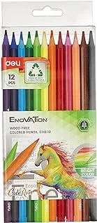 Deli EC110-12 Colored Pencil 12-Pieces, Assorted