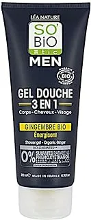 So Bio Etic Men Energizing Shower Gel 3 In 1 With Organic Ginger 200ml | Sulphate free | Parabens free | For all Skin Types.