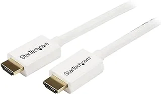 Startech.Com 5M / 16 Ft Cl3 كبل Hdmi مصنّف مع Ethernet - كابل Hdmi عالي الدقة عالي الدقة مُصنف في الحائط - 4K 30Hz Uhd High Speed ​​Hdmi Cable - 10.2 Gbps - Hdmi 1.4 Video / Display Cable - 30Awg ، White (Hd3Mm3Mw)