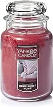 Yankee Candle Home Sweet Home المعطرة ، برطمان كلاسيكي كبير 22 أونصة شمعة بفتيل واحد ، أكثر من 110 ساعة من وقت الاحتراق