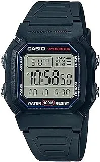 Casio Men's Watch - W-800H-1AVDF Grey Dial, Black Band