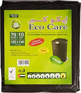 Eco Care Black Garbage Bag - 10 Count, 79 Gallons, 120X140cm