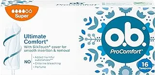 Ob Tampons, Procomfort, Super, Pack of 16 Tampons