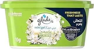 Glade Jasmine Mini Gel Air Freshener, Multiple Usage Areas, Freshen Any Room, 70g