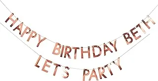 Ginger Ray Rose Gold Personalised Birthday Hanging Banner Decoration Mix It Up, Party