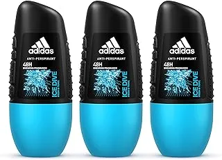 Adidas Ice Dive Roll On For Men, 3 X 50 ml