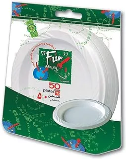 Fun Everyday Disposable Plastic Plate Set, Small,15 Cm, Pack Of 50