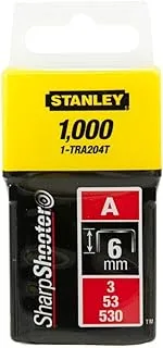 Stanley 1-Tra204Tbt Type A Staples, Silver, 6 Mm, Set Of 1000 Pieces