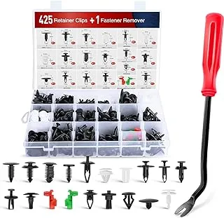 Nilight 425 Pcs Car Retainer Clips Fastener Remover Tailgate Handle Rod Clip - 19 Most Popular Sizes Auto Push Pin Rivets Set - Compatible with GM Ford Toyota Honda Chrysler,2 Years Warranty