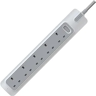 Rafeed Uk Standard Power Extension Sockets With Master Switch, 5 Gang Sockets,Cable 3M