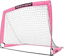 هدف كرة قدم Franklin Sports Blackhawk Backyard - شبكة كرة قدم للأطفال المحمولة - منبثق قابل للطي داخلي + أهداف خارجية - 4 × 3 بوصة - وردي