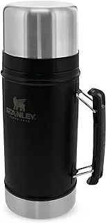 Stanley Classic Legendary Food Jar 0.94L / 1QT Matte Black – BPA FREE Stainless Steel Food Thermos | Hot for 20 Hours | Leakproof Lid Doubles as Cup | Dishwasher Safe