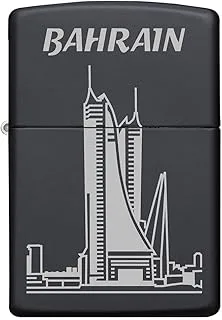 Zippo 218 MP401077 Baharin Financial Harbour Windproof Lighter, Black Matte