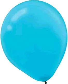 amscan 115920.54 Plain Latex Balloons | Carribbean Blue | Pack of 50 | Party Decor, 5