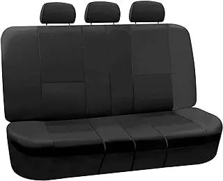 FH Group Fh Pu002013 Pu Leather Split Bench Seat Cover Solid Fit Most Car Truck Suv Or Van Black