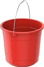 Cosmoplast EX 10L Round Plastic Bucket with Steel Handle, Red, IFHHBU064RD, EX Bucket