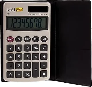 Deli E1120 8 Digit Dual Power Portable Calculator