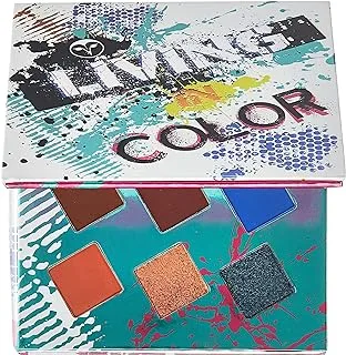 Hank & Henry Living In Color, Los Angeles. Colorful Eye Shadow Palette Matte, Shimmer & Glitter Metallic Finish. 9 Intensely Pigmented Eyeshadows