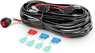 Nilight - 10009W - Ni-Wa05 LED Light Bar Wiring Harness Kit 12V On Off Switch Power Relay Blade Fuse لشريط إضاءة العمل LED على الطرق الوعرة ، ضمان لمدة عامين