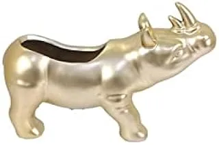 Dubai Garden Centre Metal Hippo Planter, Gold