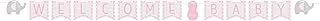 Creative Converting Little Peanut Girl Shaped Ribbon Banner 6-Inch Size X 11.5-Inch Size, Pink