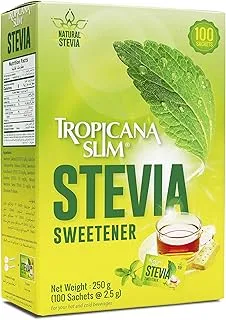 Tropicana Slim Stevia Sweetener With Chromium, 2.5 gm, 100 Sachets