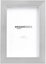 Amazon Basics Rectangular Photo Picture Frame, 10.16 CM x 15.24 CM, Pack of 2, Nickel