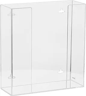 Kantek Wall Mounted Acrylic Glove Box Holder Dispenser, Double (2) Capacity, For USe In Food Service, Healthcare, Hospitals, Restaurants, 10.3'' X 3.8'' 10.7'', Clear (Ah120)