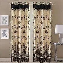 Queenzliving Imperial Curtain For Door 7 Feet- Pack Of 2, Brown