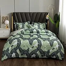 6-Piece Double Size Duvet Cover Set|1 Duvet Cover+1 Flat Sheet+4 Pillow Cases|Microfibre|Tasman