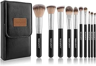 Shany Black Ombré Pro 10 Pc Essential Brush Set With Travel Pouch